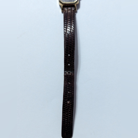 (935)Vintahe Seiko (1400-5309)Women’s Gold Tone Diamond Accent Watch Lizard Band - Picture 11 of 12